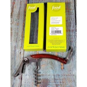 Food Network Stainless Steel and Wood Corkscrew